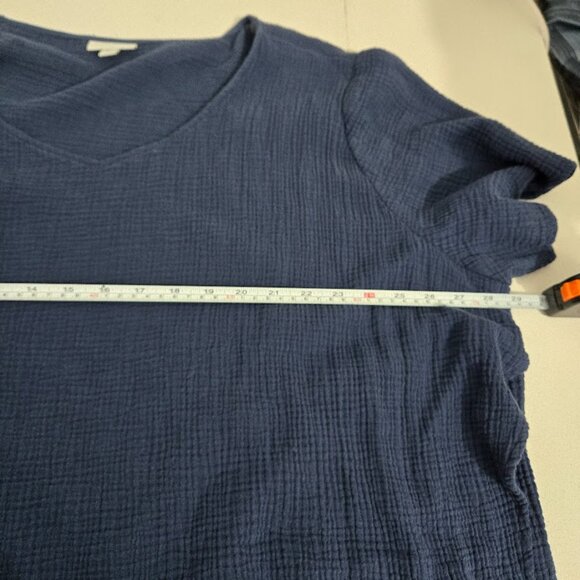J Jill Pure Jill Blue Gauzey Top Sz 4X Lagenlook Coastal Lightweight Beach Vaca - Picture 5 of 9